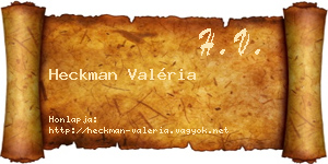 Heckman Valéria névjegykártya